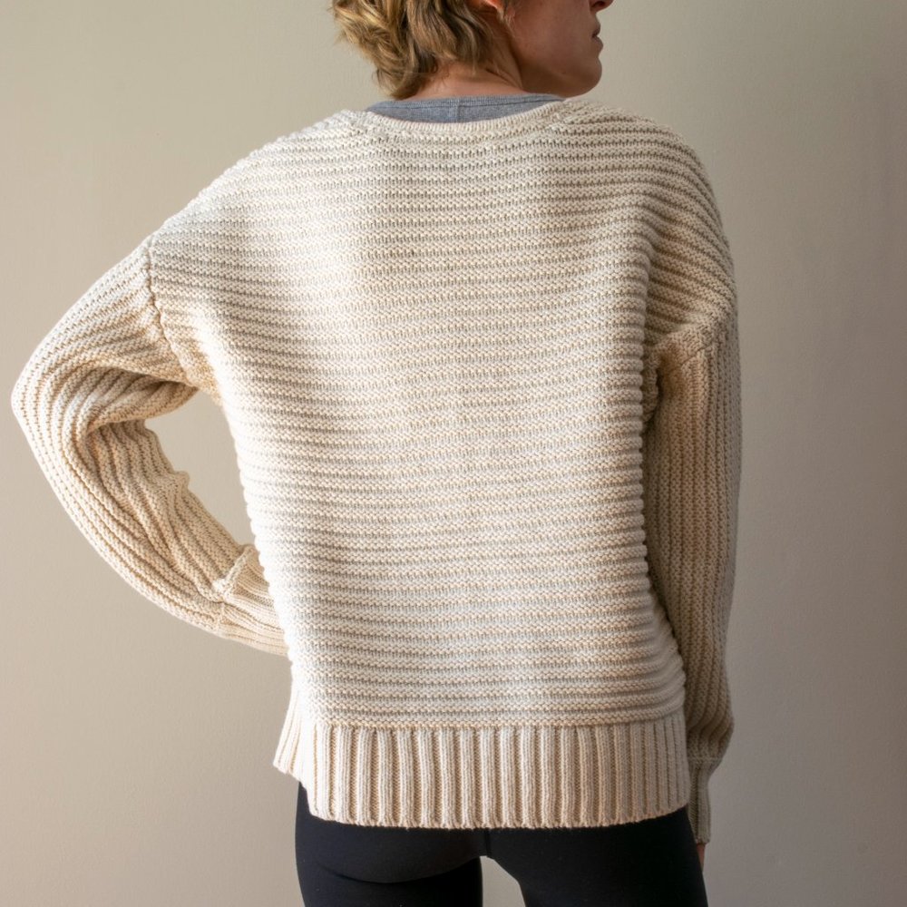 Roots Cotton V-Neck Sweater, Size XS - Picture 2 of 2